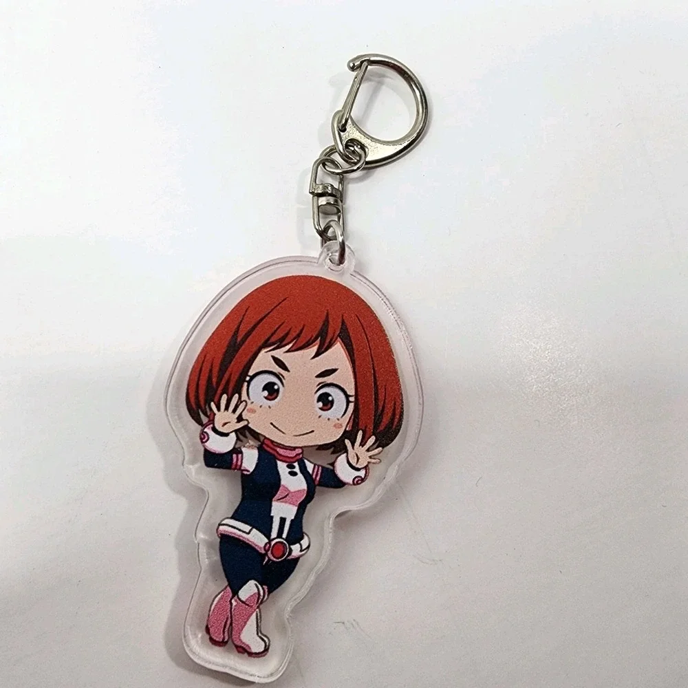 Set of 7 My Hero Academia Anime Acrylic Keychain Keyring Clips Clear Backs